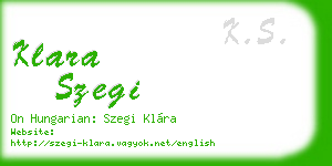 klara szegi business card